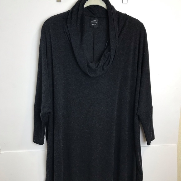 Zara box Turtle Neck Top L charcoal Gray - Picture 1 of 2